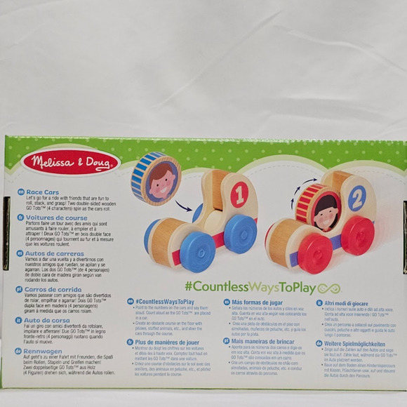 Melissa & Doug GO Tots Wooden Race Cars (2 Cars, 2 Disks) NWT - Picture 2 of 6